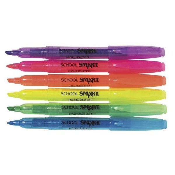 School Smart HIGHLIGHTER PEN  ASSORTED SET OF 48 PK HY1002-48ASST